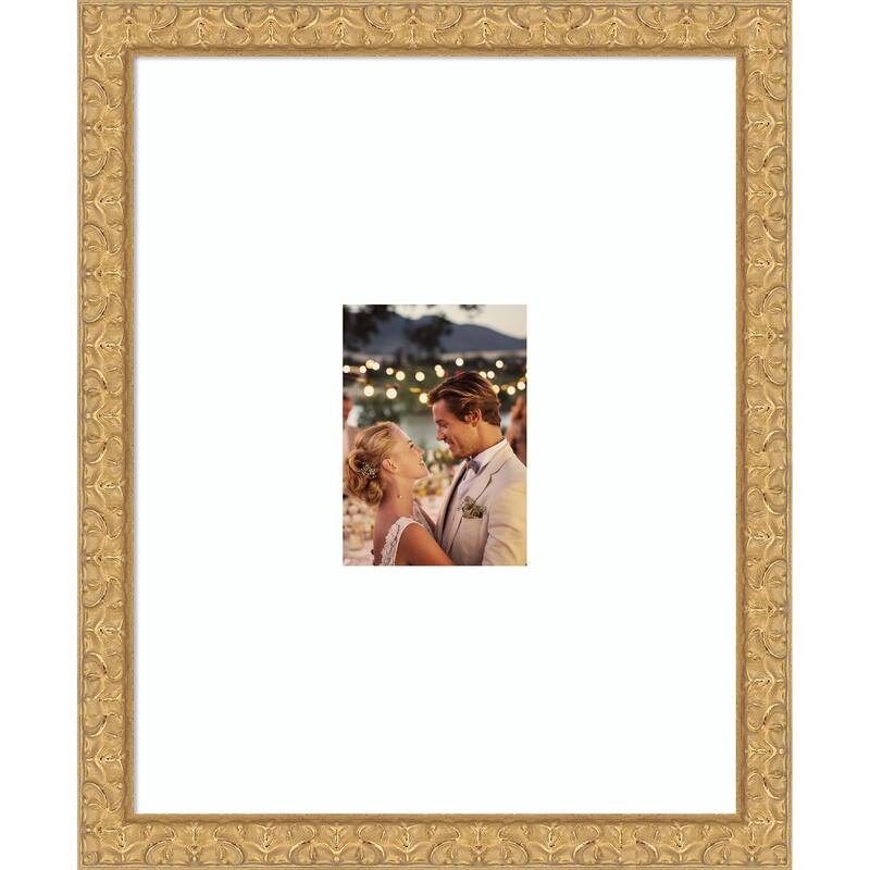 Lila Picture Frame, Photo Frame - 16x20 Matted White 5x7 - Lila Gold