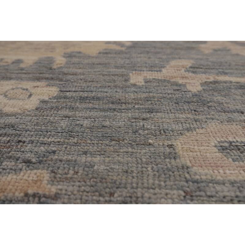 Vegetable Dye Floral Oriental Oushak Turkish Rug Handmade Wool Carpet - 9'5"x 11'9"