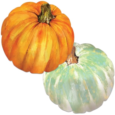 Counterart Pumpkin Shaped Reversible Placemat 4 Pack - 13x13