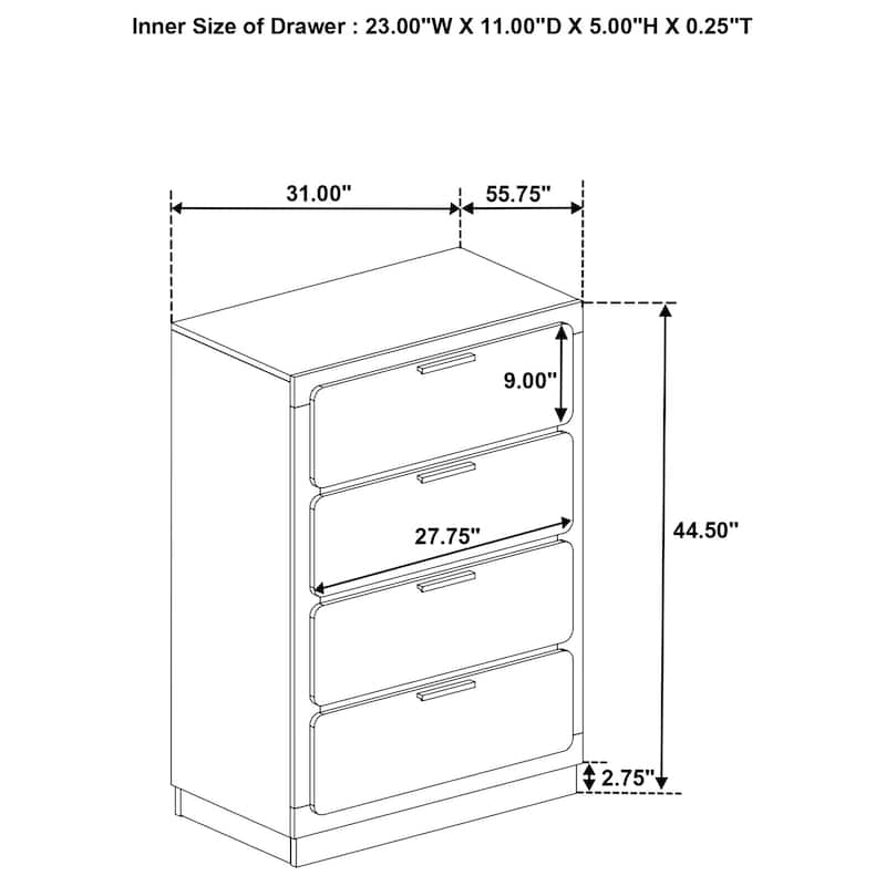 Caraway Contemporary Wood 4-drawer Bedroom Chest