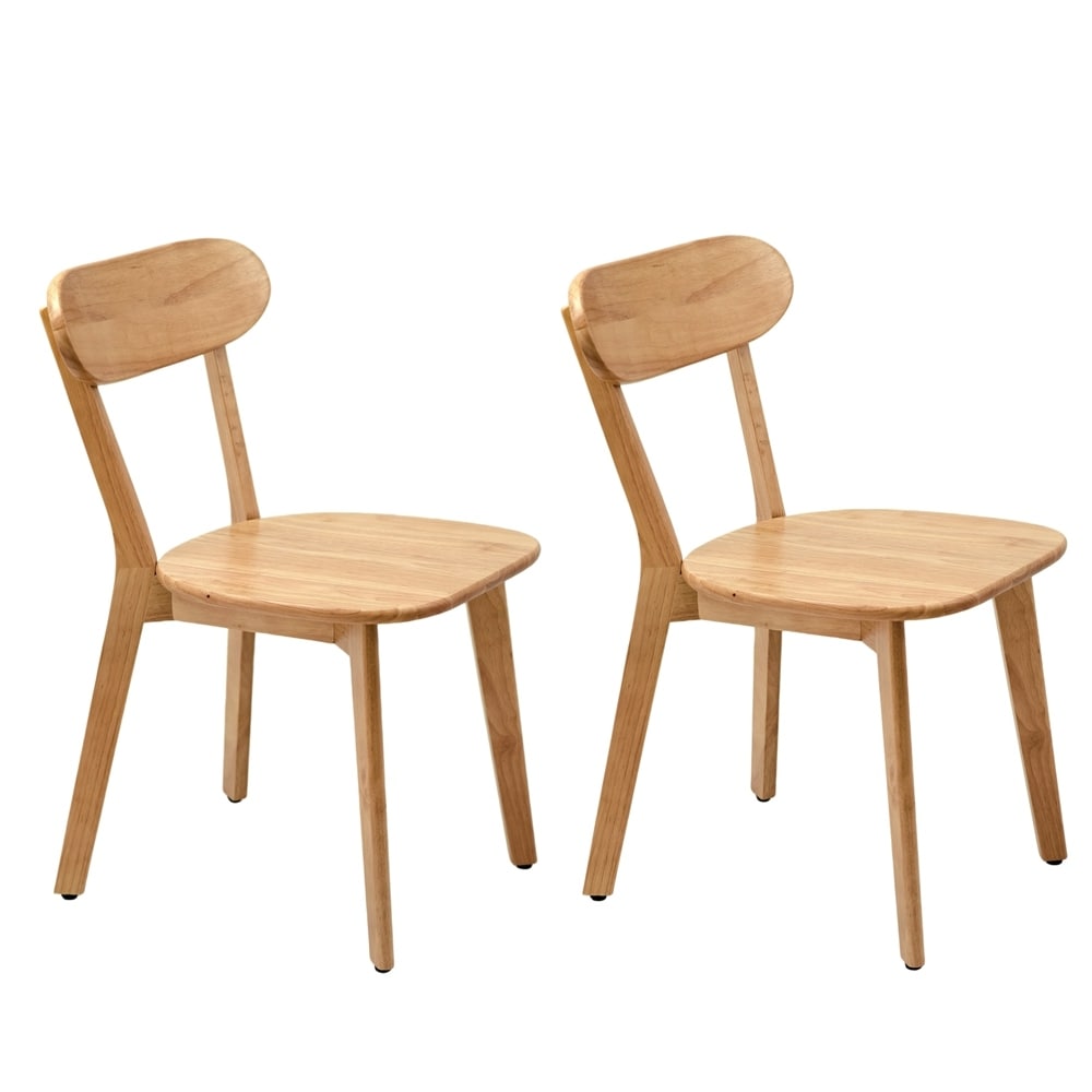 100% Solid Wood Dining Chairs Dining Chairs with Curved Backrest and Adjustable Foot Pads