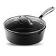 preview thumbnail 1 of 5, Gotham Steel 4 Quart Hammered Design Sauté Pan with Lid Nonstick Cookware, Black