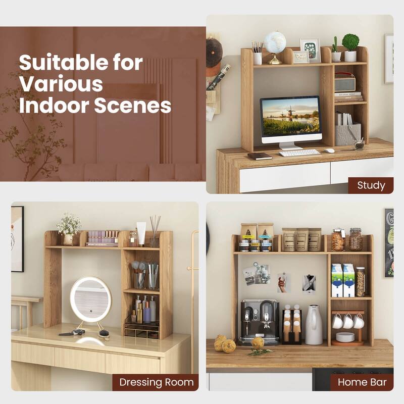 Costway Desk Bookshelf Desktop Storage Organizer Display Shelf Rack