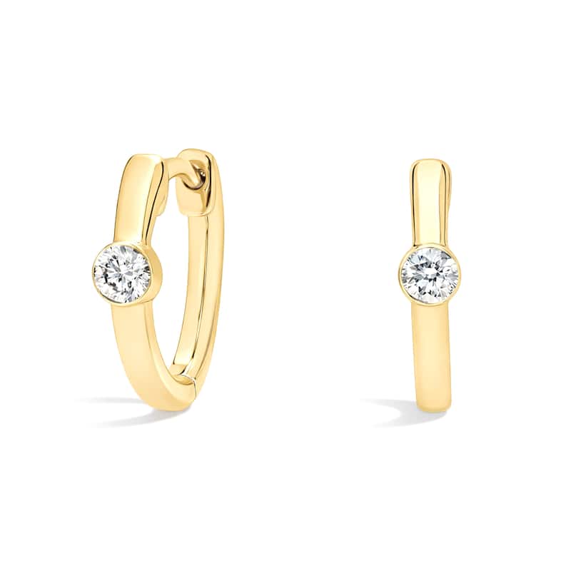 Auriya 14k Gold Lab Grown Diamond Fashion Hoop Earrings 0.70 ct. tw. (F-G VS) - White