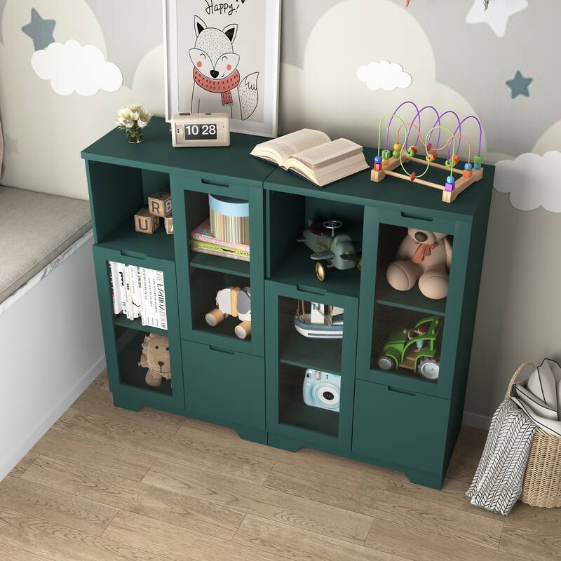 Modern Living Room Storage Cabinet with Doors and Shelves/Drawers,4 Colors