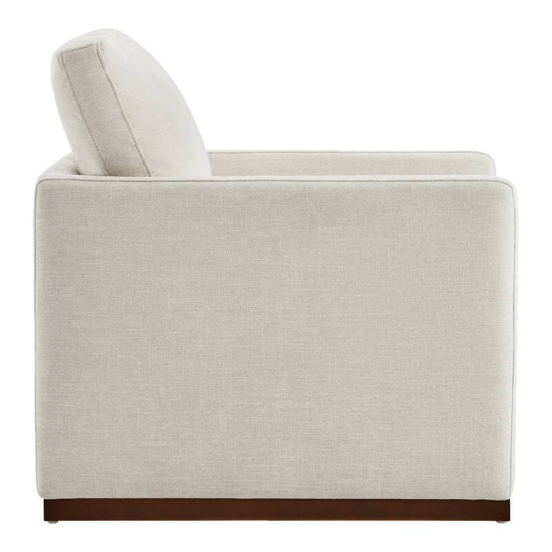Spruce & Spring Modern Swivel Accent Chair with Wooden Base