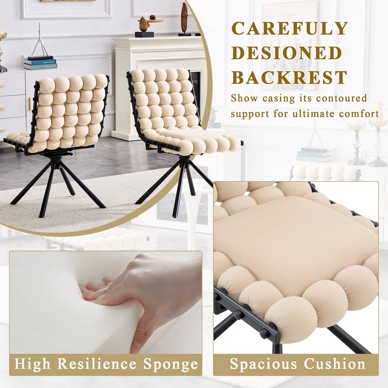 Set of 2, Velvet Dining Chairs with Metal Legs, Modern Tufted Accent Chairs for Dining Room & Kitchen