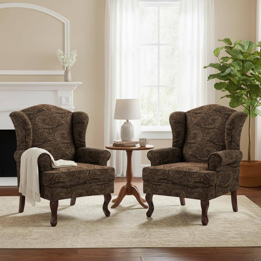 Classic Wingback Accent Chair for Living Room