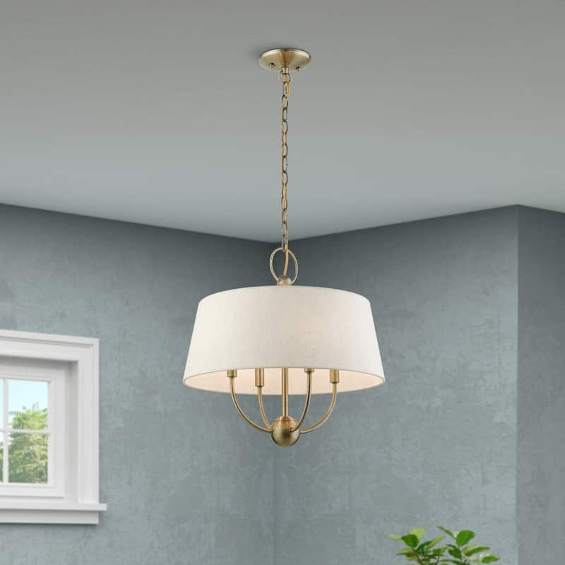 Livex Lighting 4 Light Pendant Chandelier, 49444-01 - 18"W x 18.75"H