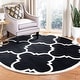 preview thumbnail 8 of 112, SAFAVIEH Handmade Chatham Vicie Modern Wool Rug 7' Round - Black/Ivory - Round