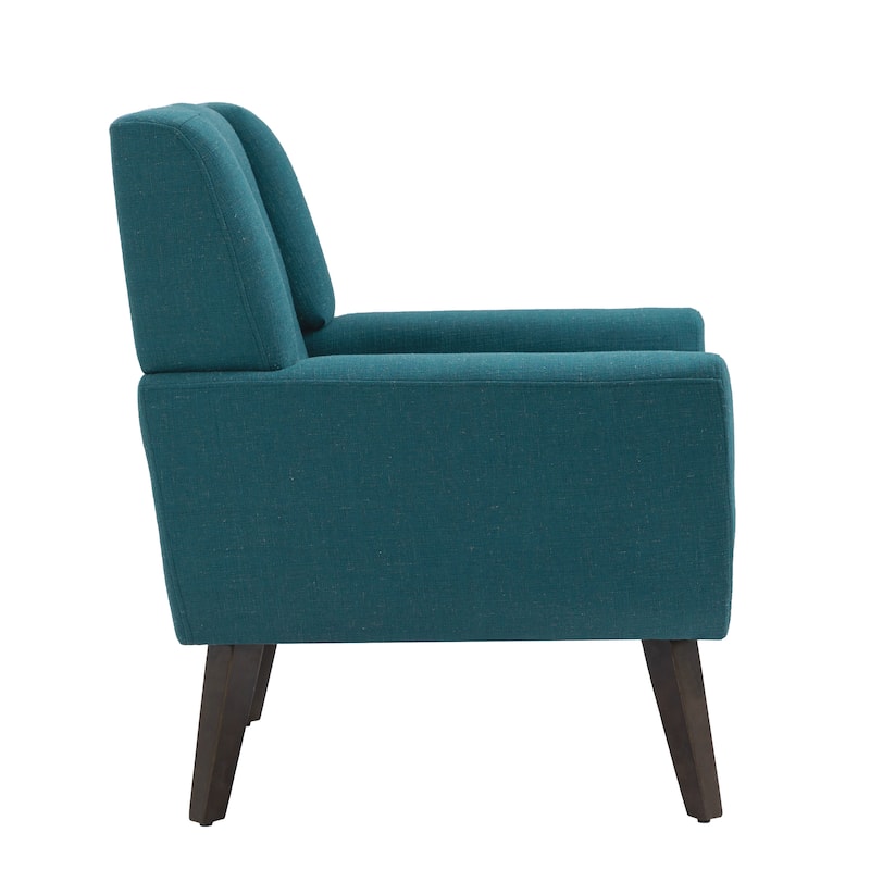 Modern Upholstered Faux Leather Tufted Armchair Linen Accent Chairs