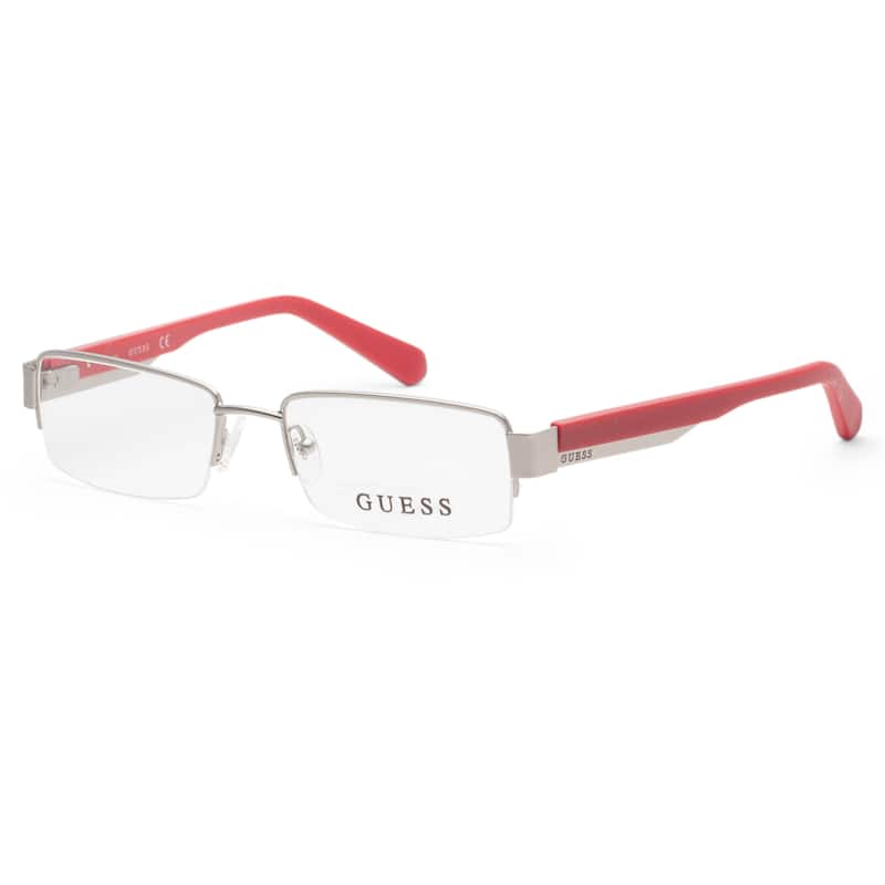 Guess Men's 55mm Silver Red Opticals GU1774-SIRD-55 - N/A