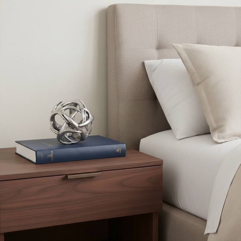 Silver Resin Antler Shaped Sculpture - 5" W x 5" D x 5" H