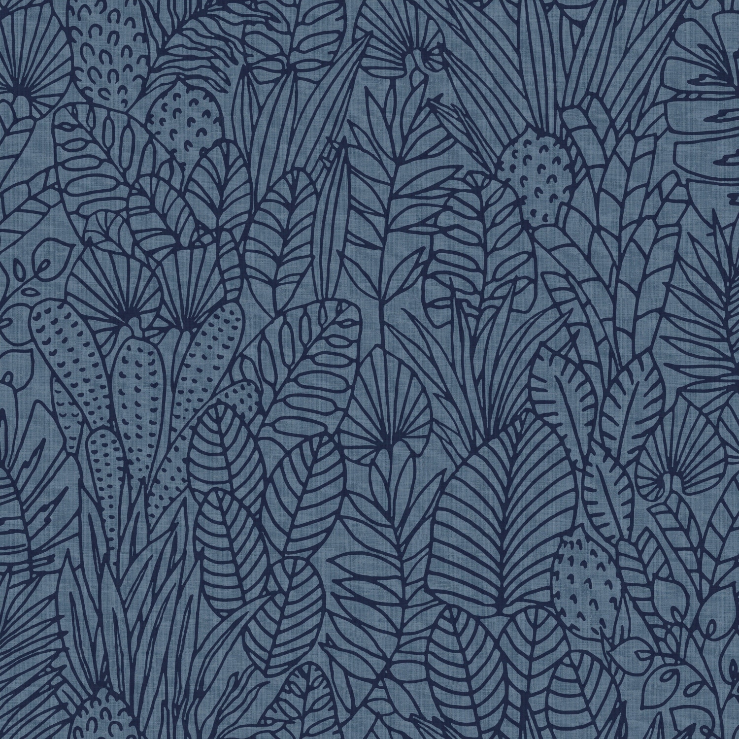 RoomMates Blue & Navy Tropical Leaves Sketch Peel and Stick Wallpaper