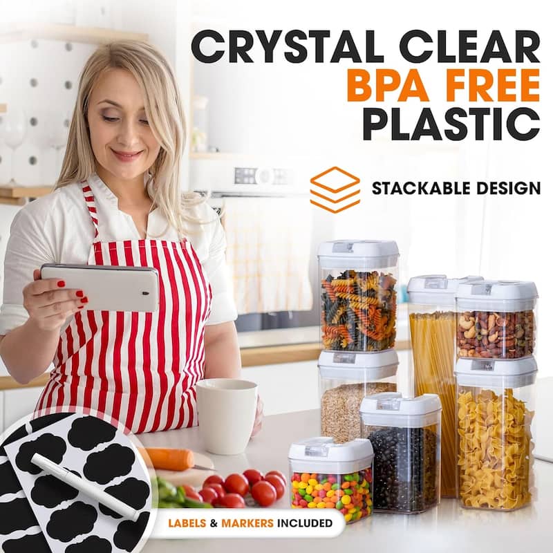 Cheer Collection 7-piece Stackable Airtight Food Storage Container Set