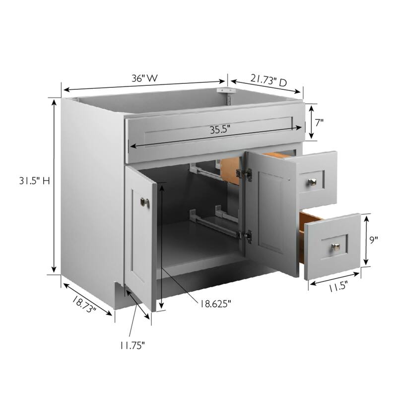 Design House 215749 Brookings 36" Single Free Standing Vanity Cabinet