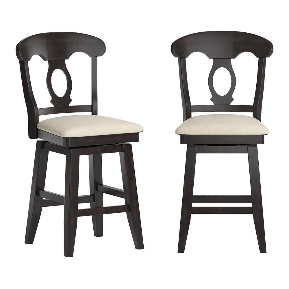 Ronda Napoleon Back Wood Swivel Chair