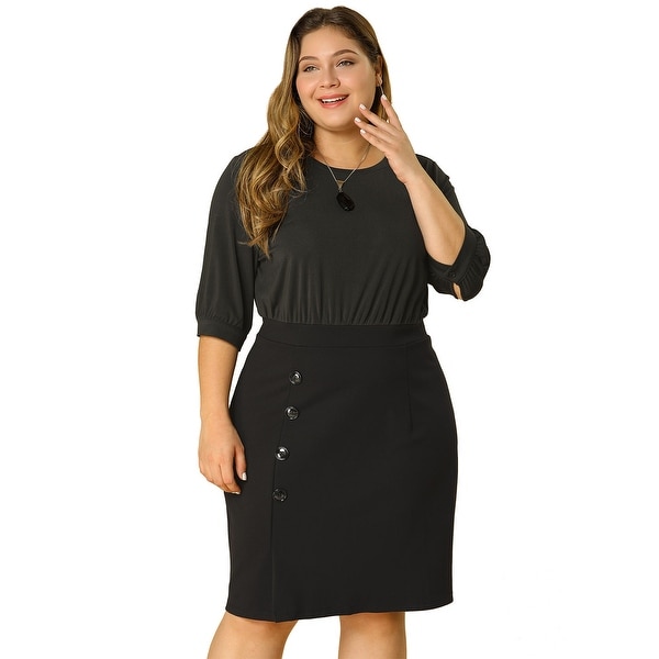 plus size black pencil dress