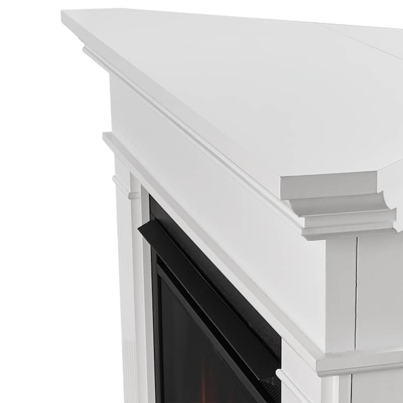 Kennedy 55.5" Grand Corner Electric Fireplace in White by Real Flame