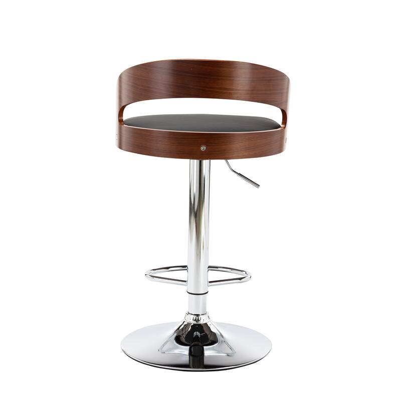 Porthos Home Shane Swivel Adjustable Height Faux Leather Mid-Century Bar Stool