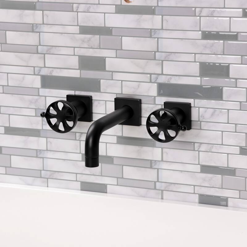 Belknap Two-Handle 3-Hole Wall Mount Bathroom Faucet in Polished Nickel