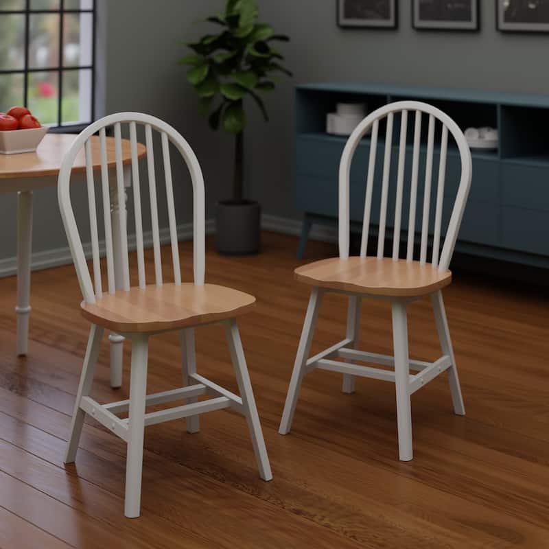 Windsor 2-Pc Chair Set - 17.91 x 20.57 x 36.72 inches - Natural / White