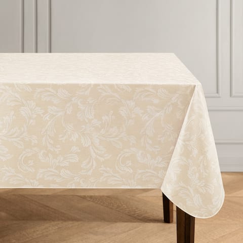 Camile Floral Scroll Damask Pattern Vinyl Indoor/Outdoor Tablecloth
