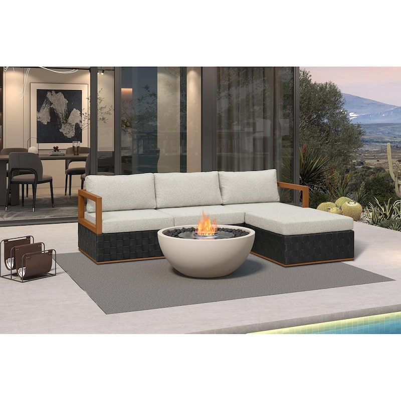 PURPLE LEAF GLFSF Black sofa with white seat Outdoor Couch for Yard Porch Deck Patio Conversation Sets - 7seats+2 Ottomans+4 Tables - Enclosed