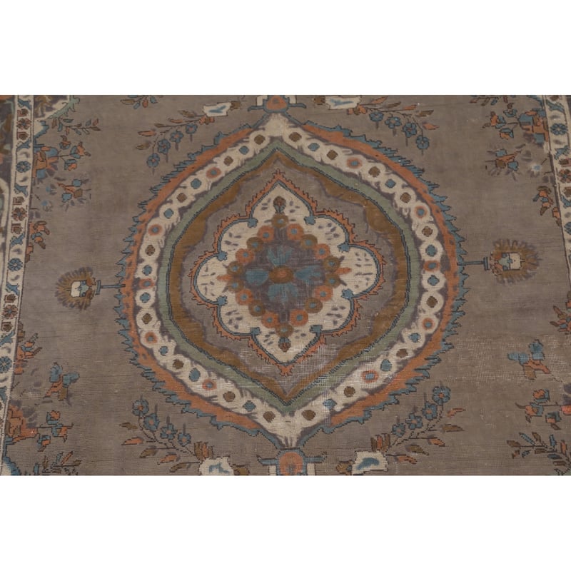 Over-Dyed Tabriz Persian Vintage Rug Hand-Knotted Wool Carpet - 6'10"x 9'2"