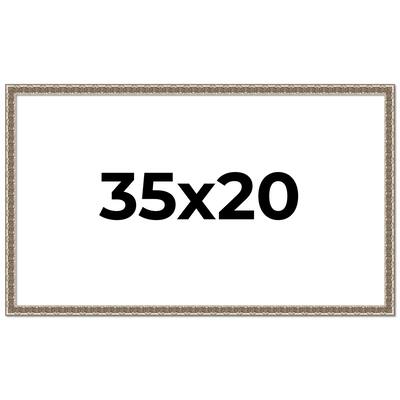 35x20 Frame Silver Versailles Ornate Solid Wood Picture Frame | 1 Inch