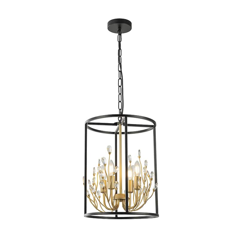 Nova 4-Light Modern Glam Crystal Chandelier - 13 In. Wide
