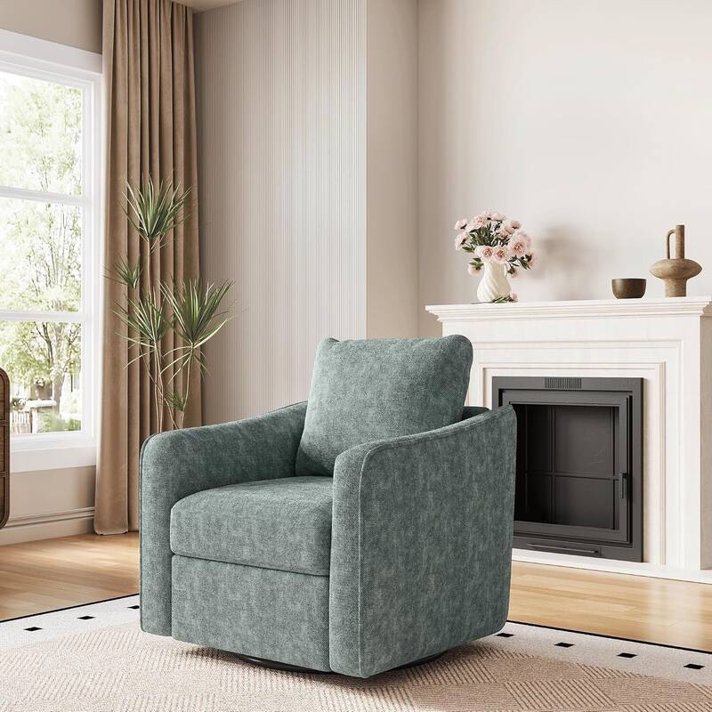 360° Swivel Upholstered Accent Sofa Chair for Living Room, Bedroom, Office, Nursery - Green