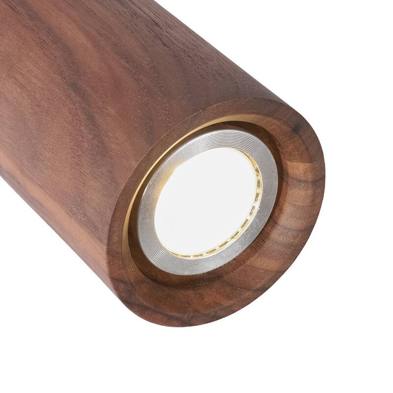 Modern Cylinder Wood Grain Dual-Mount Adjustable Wall Sconce - 4.7in