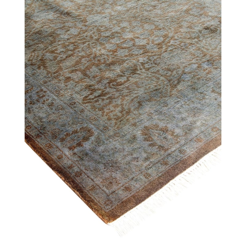 Overton Hand Knotted Wool Vintage Inspired Modern Contemporary Overdyed Brown Area Rug - 3' 1" x 5' 6"