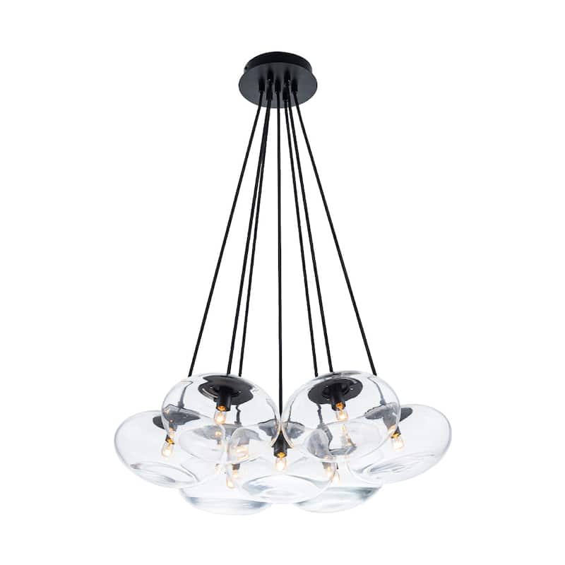 Minimalist 7-Light Glass Globe Bubble Cluster Pendant Chandelier