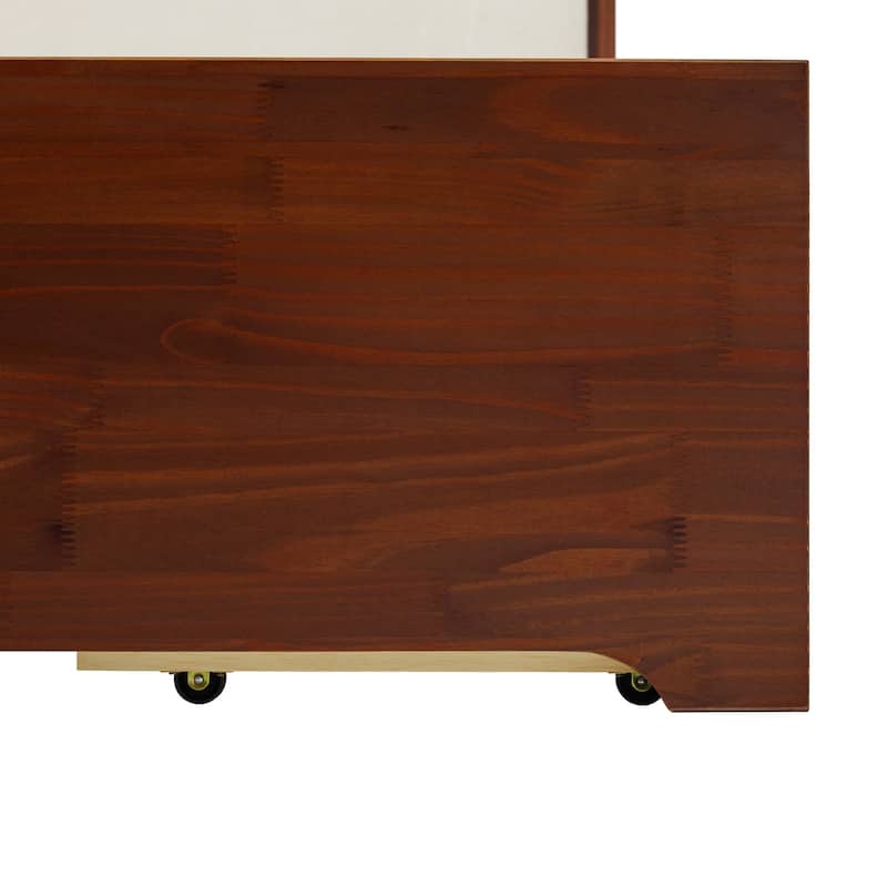 Walker Edison Mid Century Modern Solid Wood Storage Platform Bed