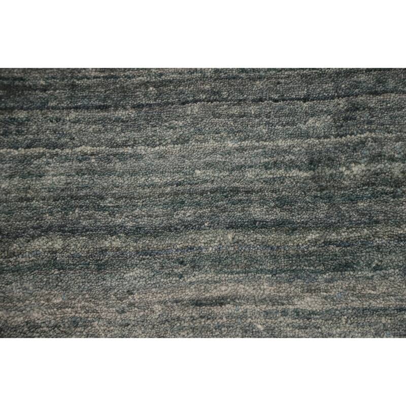 Hand Knotted Oriental Viscose Silk Carpet Tribal Animal Pictorial Greys & Charcoal Gabbeh Area Rug - 11' 9'' X 9' 10''