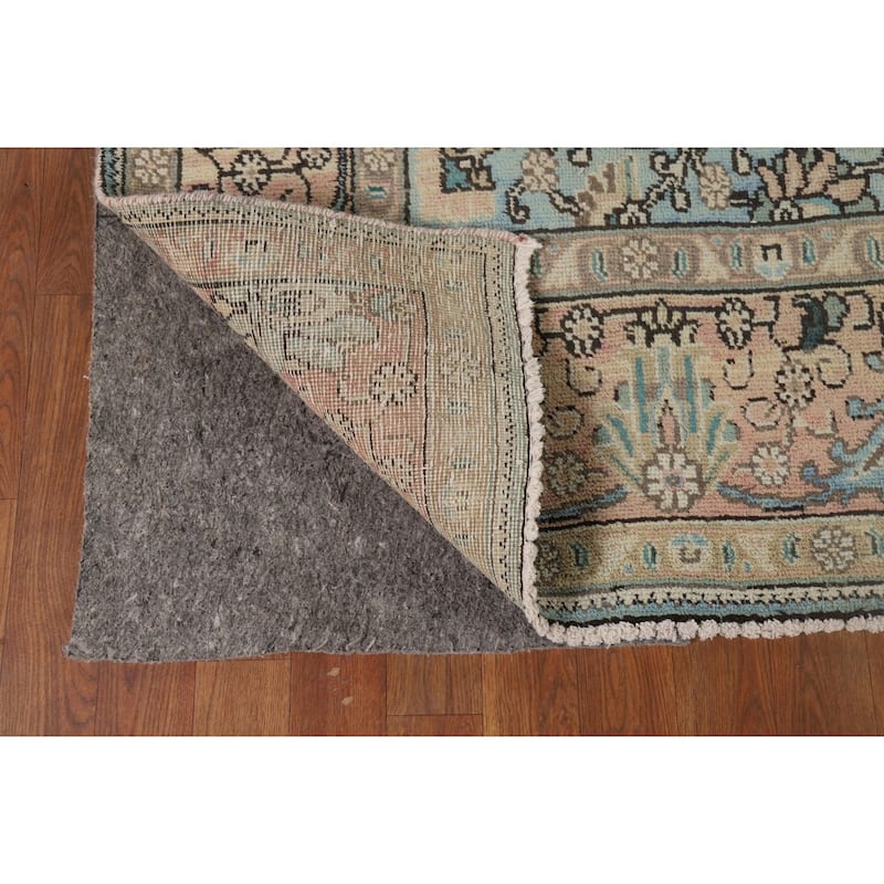 Peach Tabriz Vintage Persian Area Rug Hand-Knotted Wool Carpet - 6'8" x 9'8"