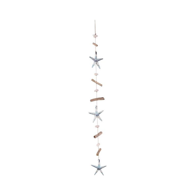 Decorative Wooden Boat Hanging Beaded Garland - 39", Blue & White