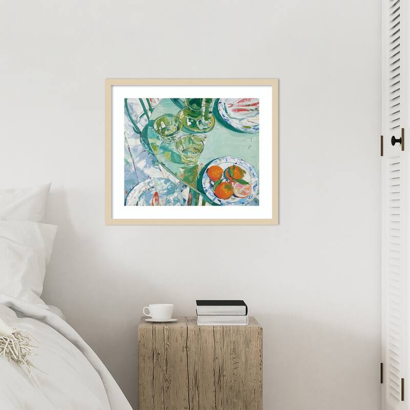 GreenTable No. 2 by Paula Freeman Wood Framed Wall Art Print