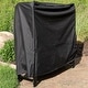 preview thumbnail 5 of 7, Sunnydaze Black Steel Outdoor Firewood Log Rack with Black Cover - 4-Foot