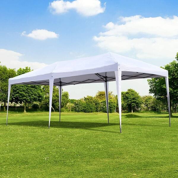 Shop Outsunny 10x20 Foot Easy Pop Up Canopy Party Tent Overstock 28494500
