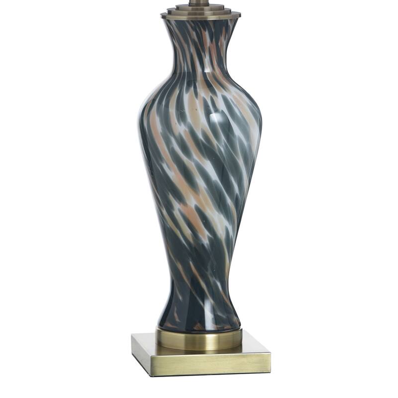 StyleCraft Glass Table Lamp - Igny Gold - White Shade