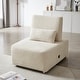 preview thumbnail 1 of 3, Uphlostery Armless Accent Chair Lounge Chair Beige for Living Bedroom Beige