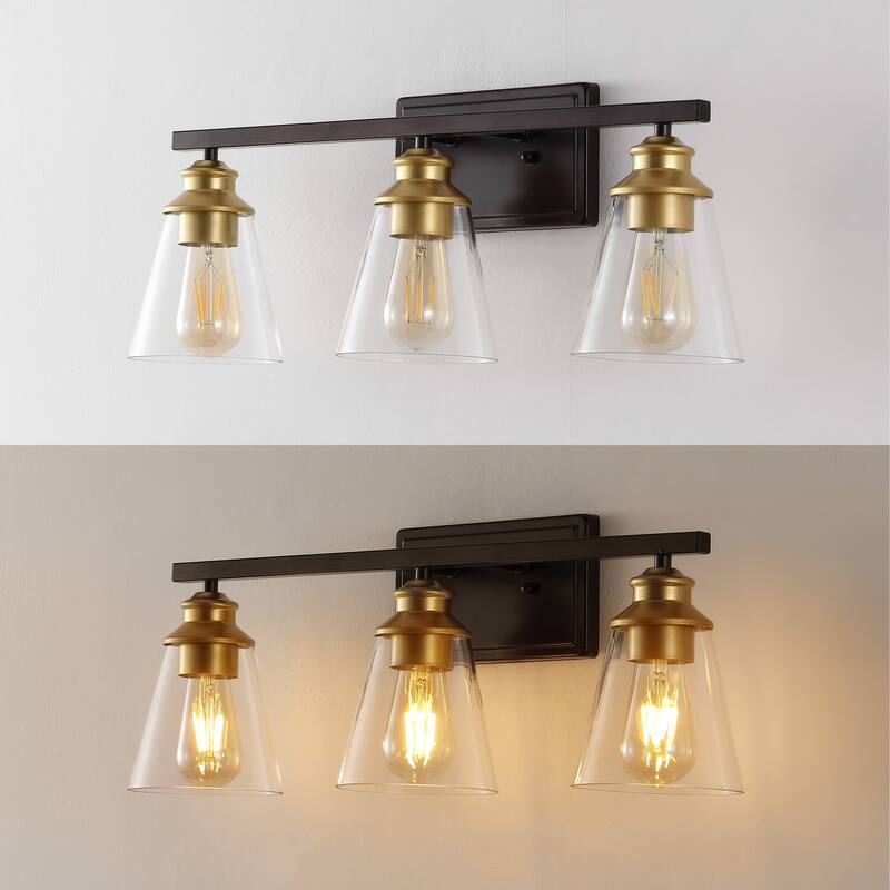 Caia 22.88" 3-Light Vintage Classic Vanity Light with Bathroom Hardware Accessory Set, (5-Piece) by JONATHAN Y