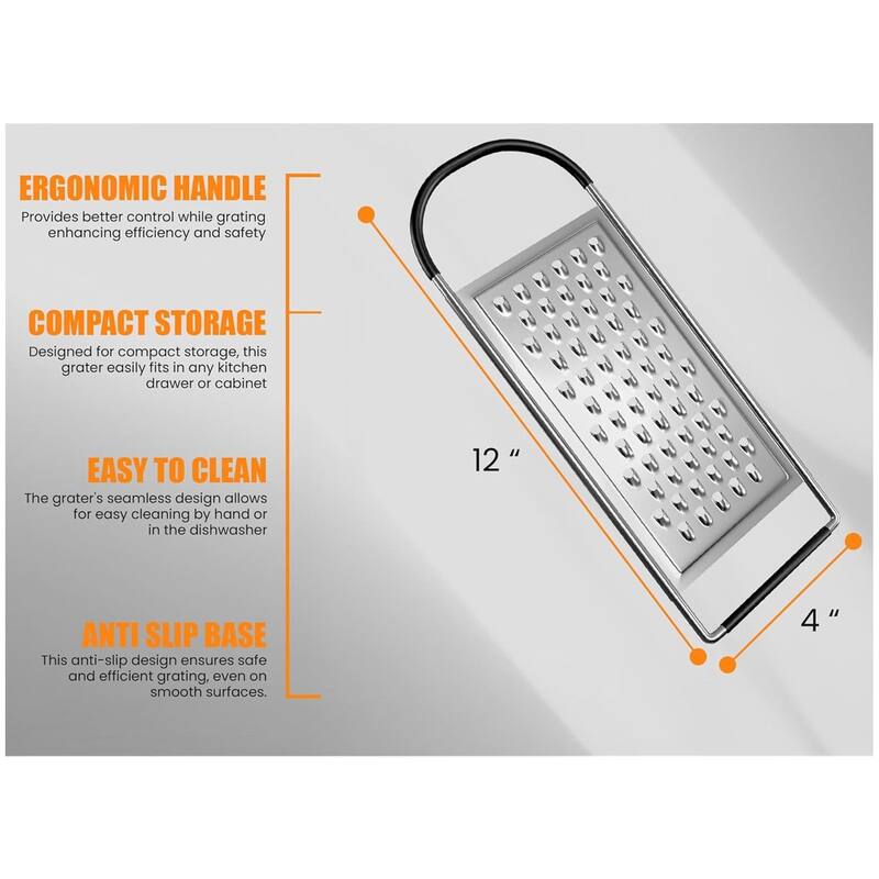 Stainless Steel Flat Grater Extra Coarse Handheld
