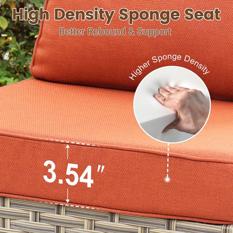 HOOOWOOO 10-piece Outdoor Furniture Wicker Swivel Rocking Chair Set
