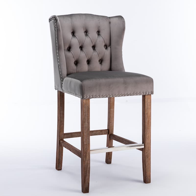 Fabric Upholstered Wingback Recliner, Tufted Push Back Accent Chair
