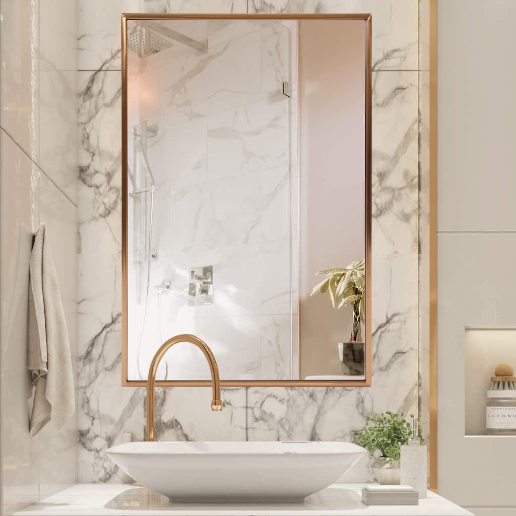 Allan Andrews Rectangular Decorative Stainless Steel Framed Wall & Accent Mirror