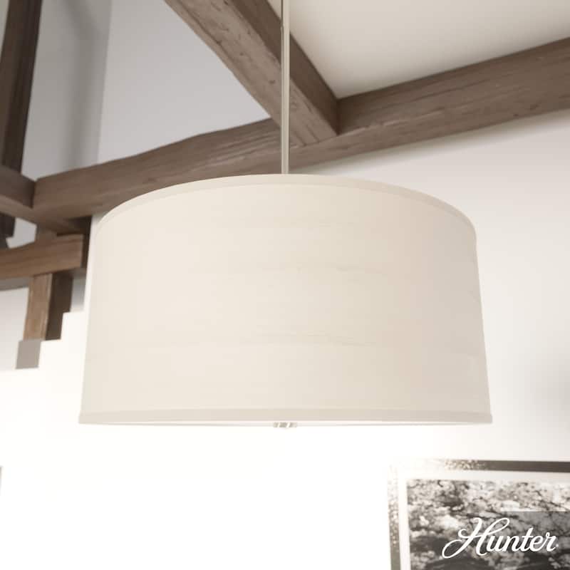 Hunter Solhaven Drum Pendant Light - 19" - Bleached  Alder